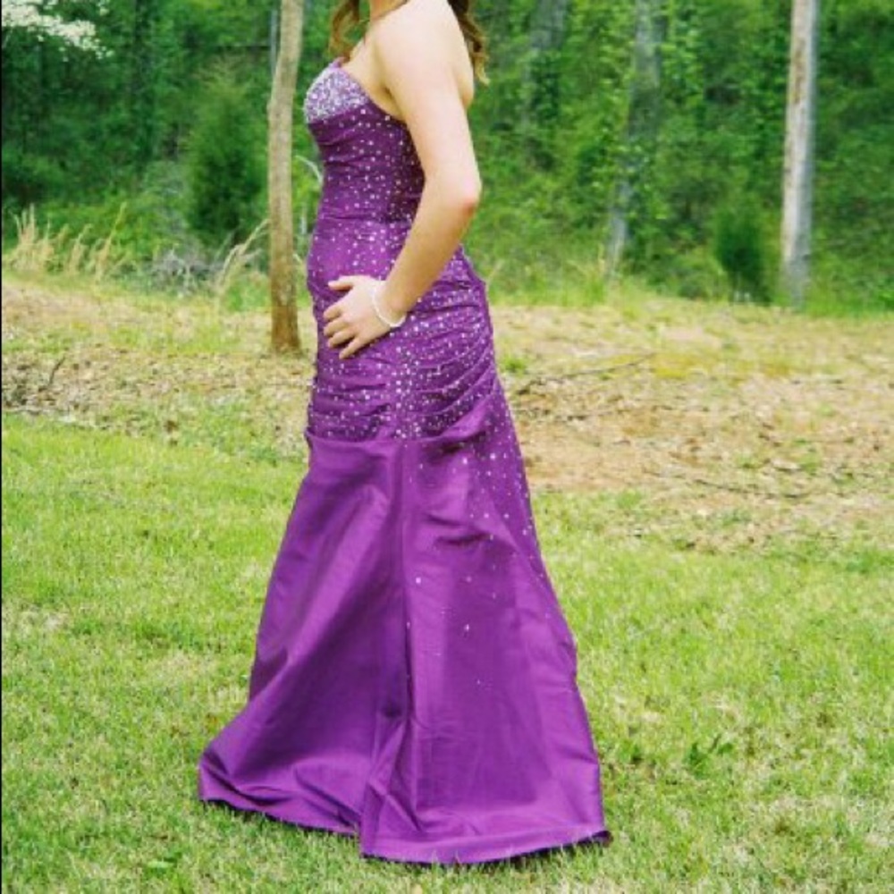 Purple Sequin/Beaded Prom Dress